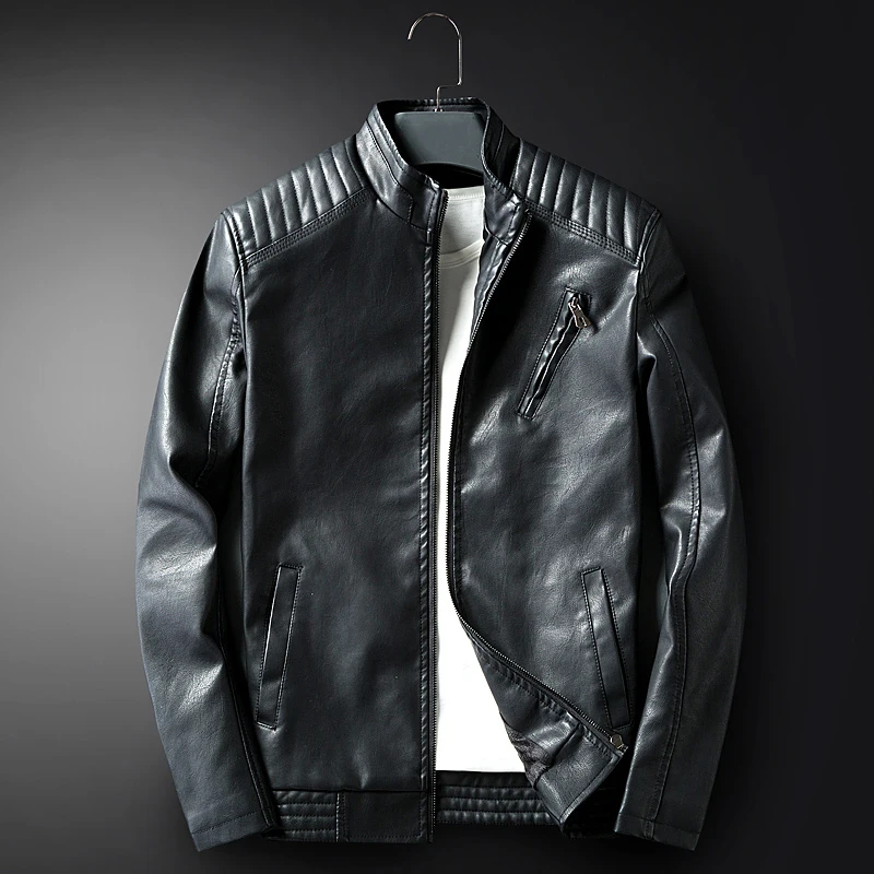 2019 Spring Autumn Stand Collar Men PU leather jackets Europe and America fashion Casual motorcycle leather jacket high quality
2019 Spring Autumn Stand Collar Men PU leather jackets Europe and America fashion Casual motorcycle leather jacket high quality