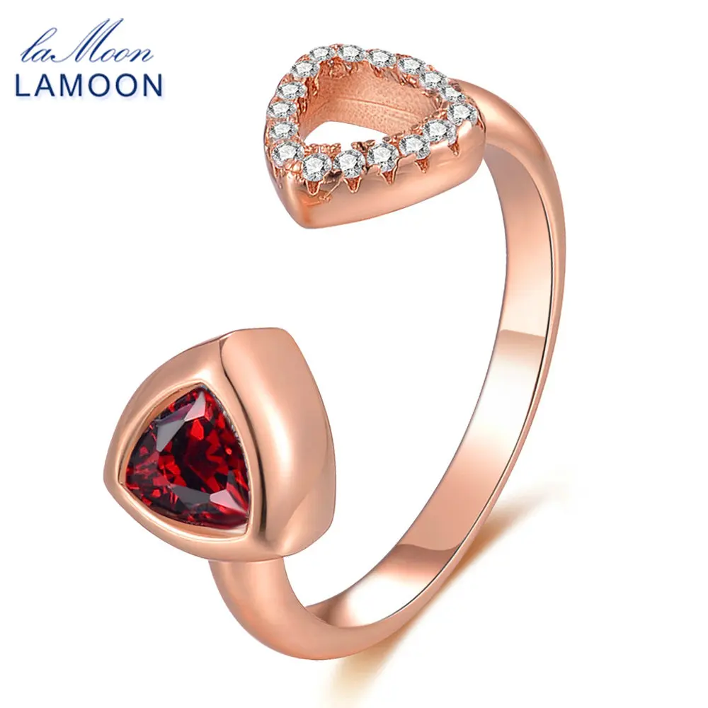LAMOON- 100% Natural Triangle Cut 6mm Garnet Wedding Ring 925 Sterling Silver Jewelry Romantic LMRI018
LAMOON- 100% Natural Triangle Cut 6mm Garnet Wedding Ring 925 Sterling Silver Jewelry Romantic LMRI018