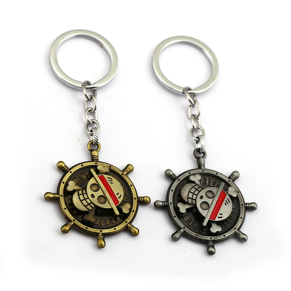 Luffy Skull Rudder Model Keychain Keyrings Antique Metal A piece Key Chain Rotatable Pendant Key Ring Kids Gift Anime Jewelry
Luffy Skull Rudder Model Keychain Keyrings Antique Metal A piece Key Chain Rotatable Pendant Key Ring Kids Gift Anime Jewelry