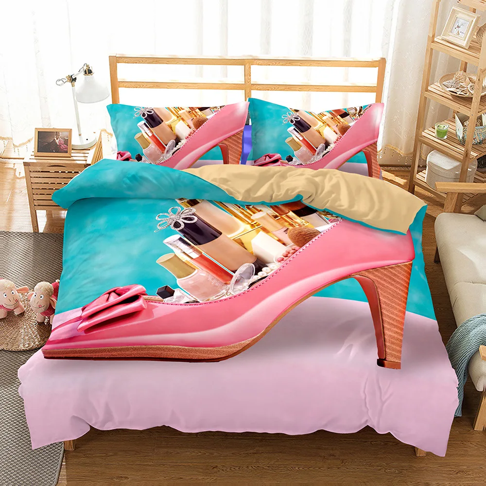 New 3D high heels Lipstick Pink Perfume Duvet Cover 2pcs/3pcs European American Family student dormitory Quilt cover pillowcase
New 3D high heels Lipstick Pink Perfume Duvet Cover 2pcs/3pcs European American Family student dormitory Quilt cover pillowcase