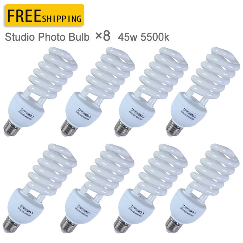 Лампа для фотостудии 45 Вт светильник фотосъемки E27 220 В 5500 к 8 шт.|studio bulb|photo studio