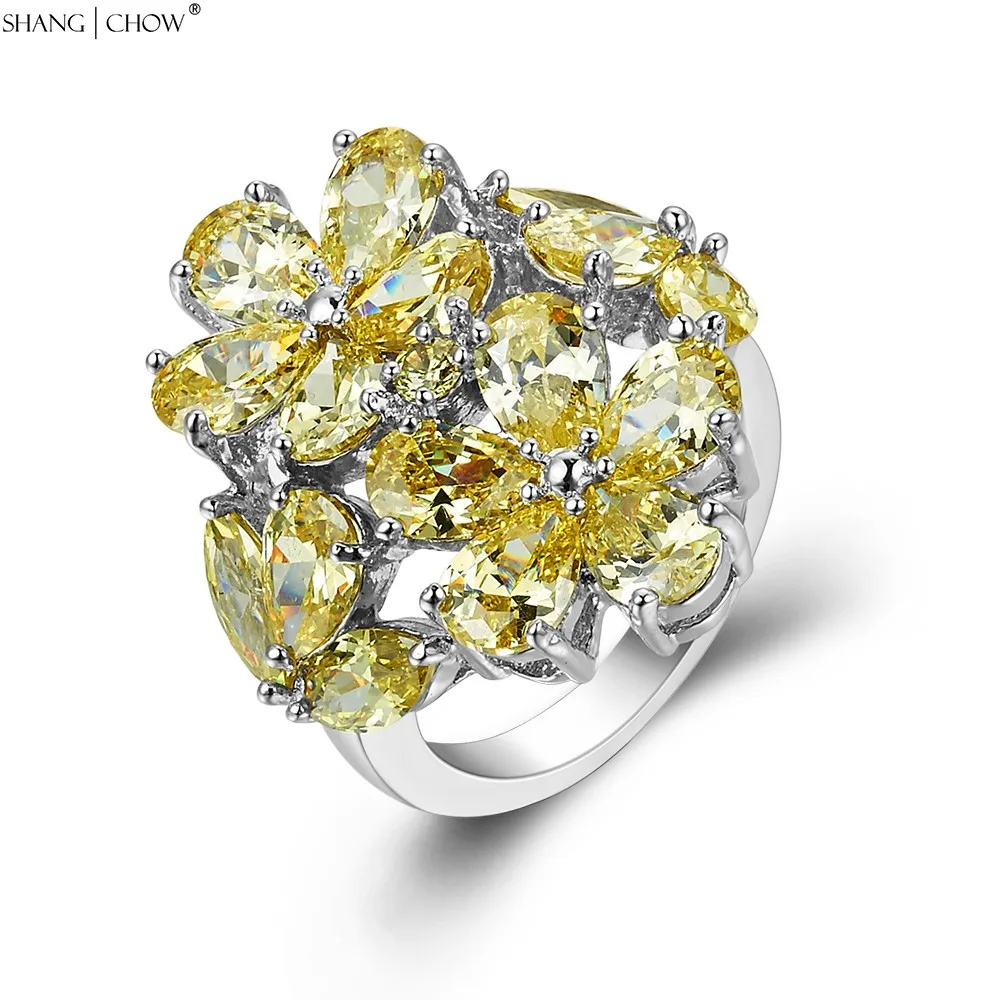 Романтическое очаровательное ювелирное изделие с большим цветком и желтым кристаллом, кольцо из стерлингового серебра 925 пробы для женщин, ... 
Романтическое очаровательное ювелирное изделие с большим цветком и желтым кристаллом, кольцо из стерлингового серебра 925 пробы для женщин, ...