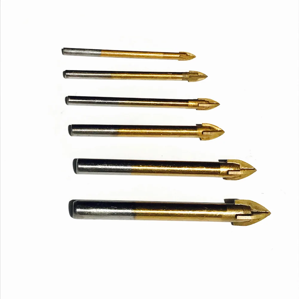 Free Shipping of 6PCS of TIN Coating Carbide Tipped Cross Ceramic Tile Drill Bit Cement Drill Bits 4/5/6/8/10/12mm Full Range
Free Shipping of 6PCS of TIN Coating Carbide Tipped Cross Ceramic Tile Drill Bit Cement Drill Bits 4/5/6/8/10/12mm Full Range