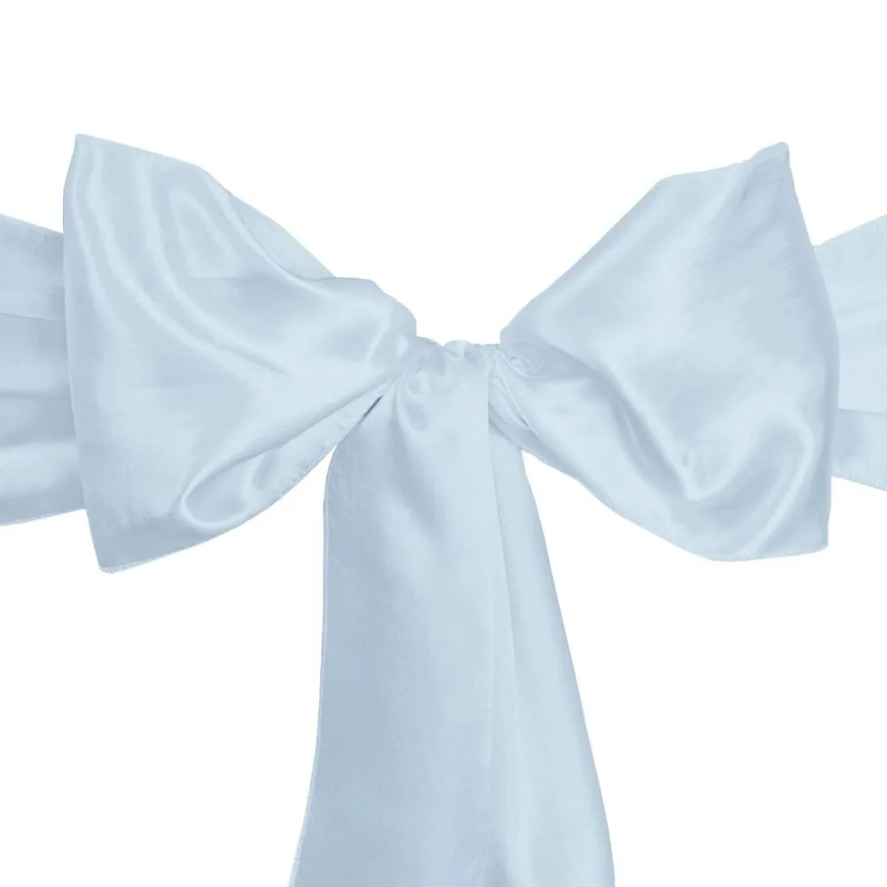 100Pcs Satin baby blue Elegant Chair Sashes Bow Back Tie Table Runner For Wedding Party Banquet Decor Free Shipping
100Pcs Satin baby blue Elegant Chair Sashes Bow Back Tie Table Runner For Wedding Party Banquet Decor Free Shipping
