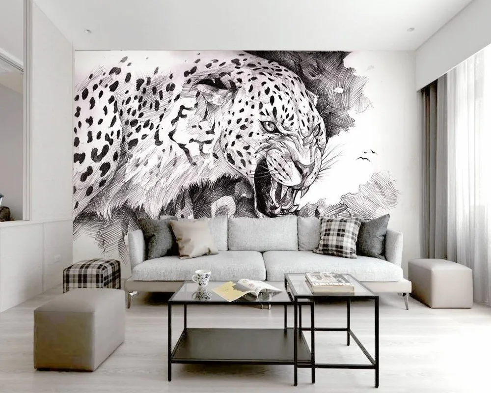 Free Shipping Black and White Sketch Fashion Simple Leopard Animal Background Wall 3d Custom Living Room Wallpaper Bedroom Mural
Free Shipping Black and White Sketch Fashion Simple Leopard Animal Background Wall 3d Custom Living Room Wallpaper Bedroom Mural