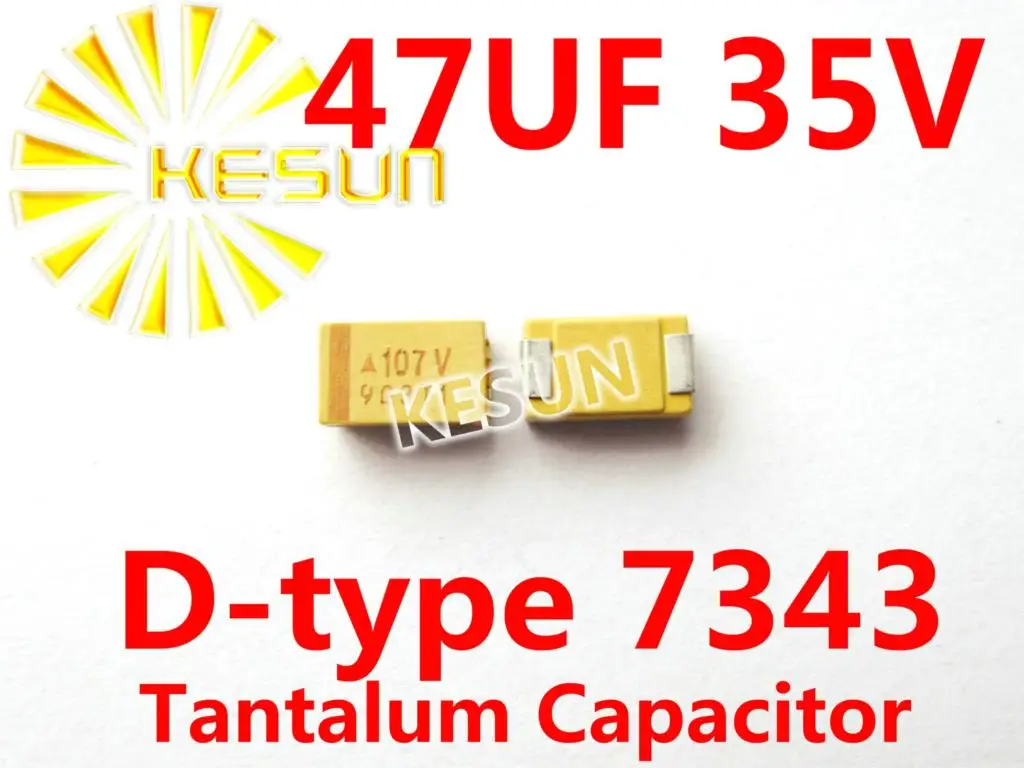 47UF 35V D type 7343 2917 476V SMD Tantalum Capacitor Connector TAJD476K035RNJ x500PCS
47UF 35V D type 7343 2917 476V SMD Tantalum Capacitor Connector TAJD476K035RNJ x500PCS