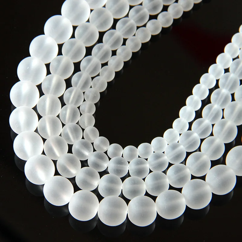 New Natural Stone Matte Clear Quartz Crystals Beads Smooth Loose Beads 4-12mm for Jewelry Making Charm Accessories DIY
New Natural Stone Matte Clear Quartz Crystals Beads Smooth Loose Beads 4-12mm for Jewelry Making Charm Accessories DIY
