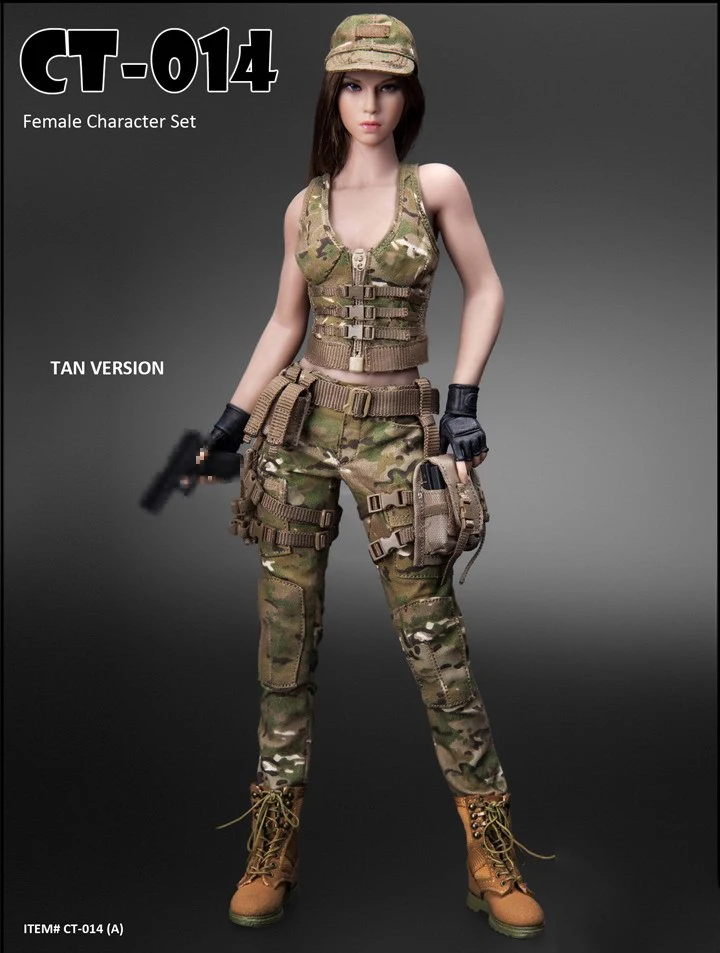1/6 Scale Sexy Female Solider Military Combat Clothes Suit CT014 Clothes Set & Head Accessory Model for 12'' Action Figure Body
1/6 Scale Sexy Female Solider Military Combat Clothes Suit CT014 Clothes Set & Head Accessory Model for 12'' Action Figure Body