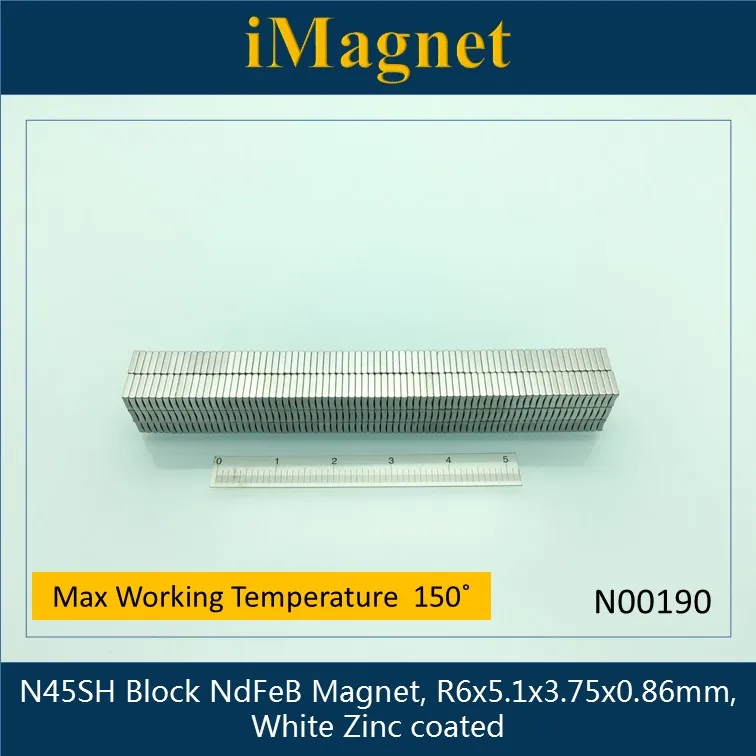 N00190 30 шт. N45SH Блок Сильный редкоземельный неодимовый магнит, R6 x 5,1X3,75x0,86 мм, магнит для холодильника
N00190 30 шт. N45SH Блок Сильный редкоземельный неодимовый магнит, R6 x 5,1X3,75x0,86 мм, магнит для холодильника