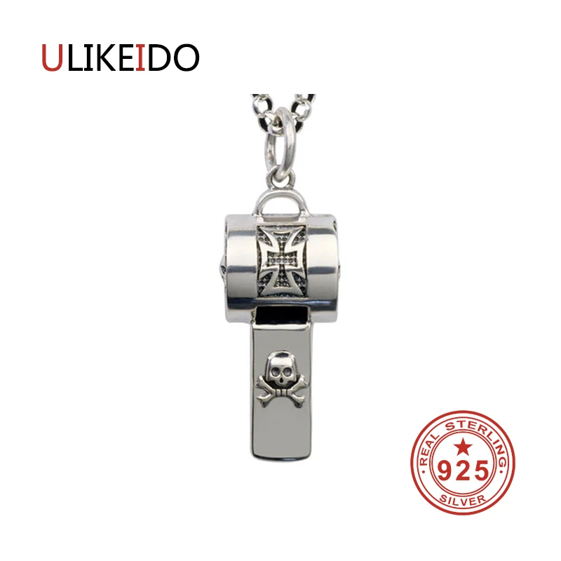 Pure 925 Sterling Silver Jewelry Whistle Charms Punk Pendants for Men And Women Thai Silver Necklace Chain Fine Gift 1323
Pure 925 Sterling Silver Jewelry Whistle Charms Punk Pendants for Men And Women Thai Silver Necklace Chain Fine Gift 1323