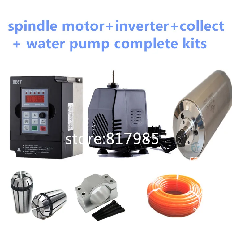 2.2kw spindle kit 220v 380V 80mm 2000w CNC milling spindle motor+2.2kw inverter+80mm spindle clamp+75w pump+5m pipes+13pcs ER20
2.2kw spindle kit 220v 380V 80mm 2000w CNC milling spindle motor+2.2kw inverter+80mm spindle clamp+75w pump+5m pipes+13pcs ER20