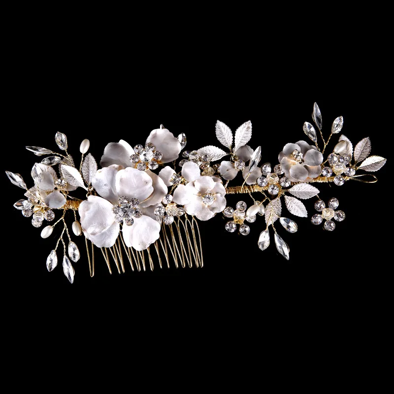 Luxury Handmade Wedding Hair Comb Leaf Paint Flower Bridal Pearl Rhinestone Head Jewelry Girls Vine Accessories
Luxury Handmade Wedding Hair Comb Leaf Paint Flower Bridal Pearl Rhinestone Head Jewelry Girls Vine Accessories
