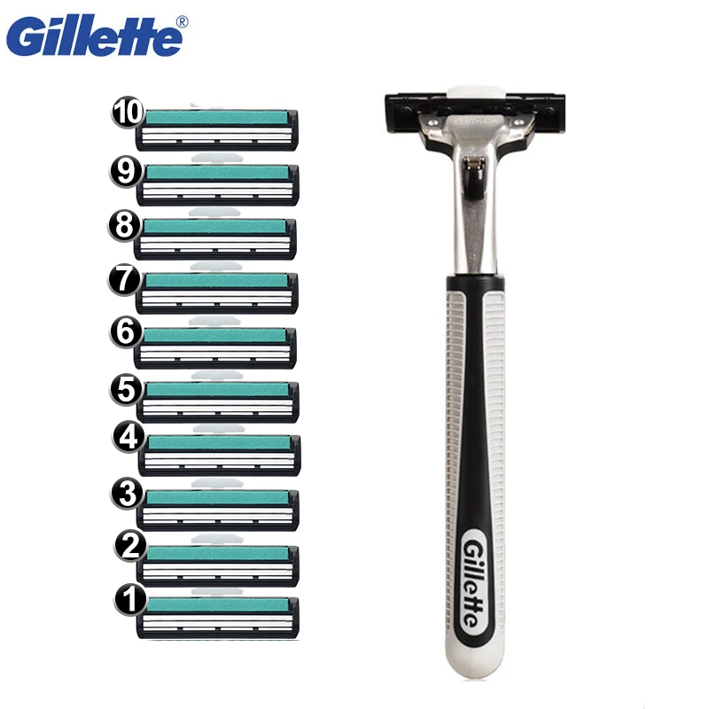 Gillette Vector Shaving Blades Double Edges Shaver Razor 1 razor Handle + 10 razor blade For Men Beard Shaver
Gillette Vector Shaving Blades Double Edges Shaver Razor 1 razor Handle + 10 razor blade For Men Beard Shaver