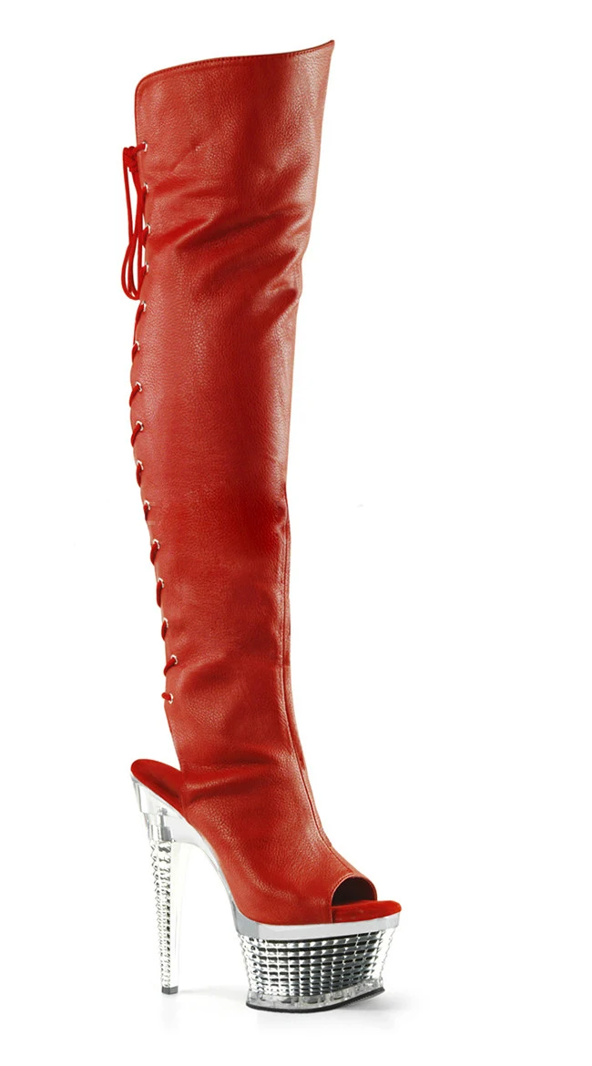 Fashion cross tied female knee high boots platform heel peep toe thin heel woman spring autumn long boots red
Fashion cross tied female knee high boots platform heel peep toe thin heel woman spring autumn long boots red