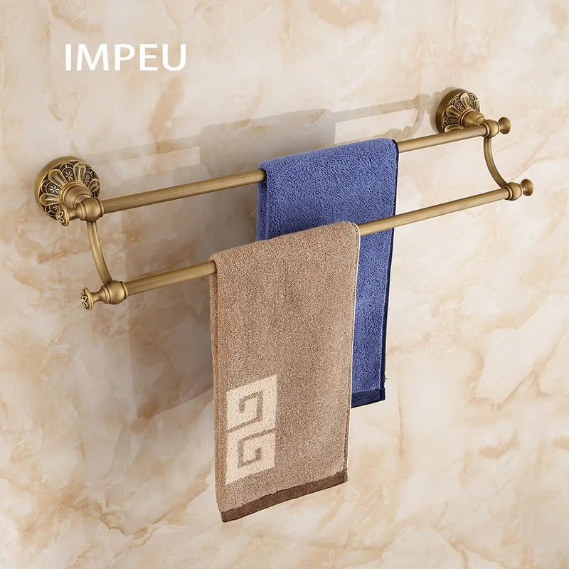 Towel Bar Towel Holder with Double Rod, Wall Mount Bathroom Shelf Rack, Antique Bronze finish, European Hotel Collection
Towel Bar Towel Holder with Double Rod, Wall Mount Bathroom Shelf Rack, Antique Bronze finish, European Hotel Collection