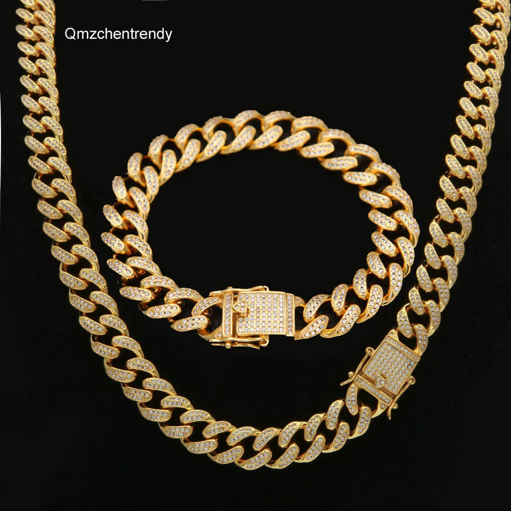 12MM Men Cuban Miami Link Chain Necklace Bracelet Full CZ Dragon Clasp Lock Hip hop Bling Men CZ Chain Jewelry Sets
12MM Men Cuban Miami Link Chain Necklace Bracelet Full CZ Dragon Clasp Lock Hip hop Bling Men CZ Chain Jewelry Sets