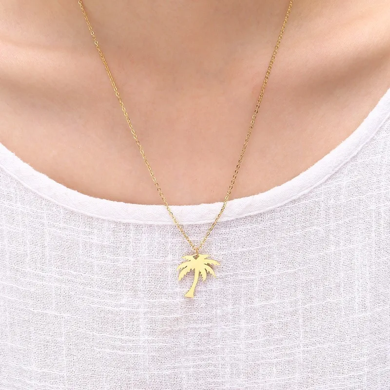 RIR Women Dainty Gold Palm Tree Necklace Stainless Steel Coconut Pendant Necklaces Minimalist Plant Jewelry
RIR Women Dainty Gold Palm Tree Necklace Stainless Steel Coconut Pendant Necklaces Minimalist Plant Jewelry