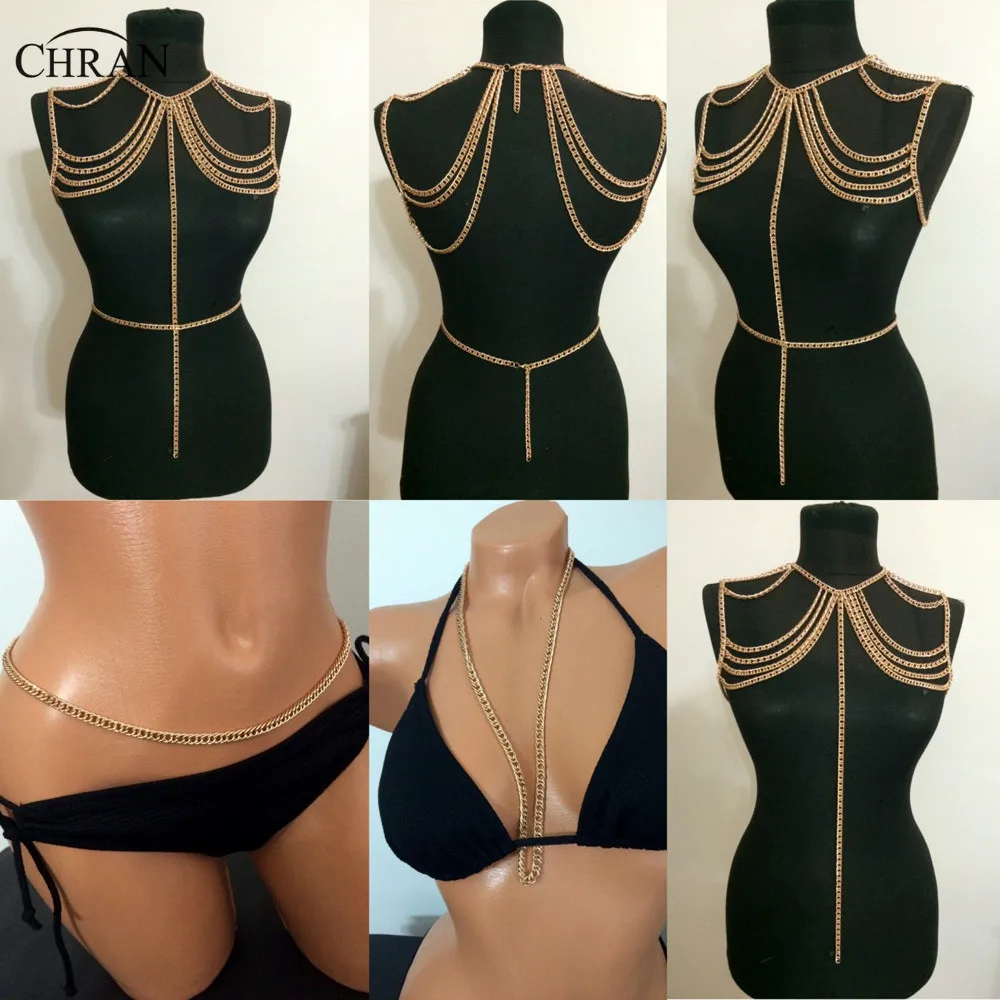 Chran 2018 Collar Statement Necklace Women Sexy Chain Wedding Shoulder Necklace Chain Bralette Belly Waist Beach Jewelry CRBJ914
Chran 2018 Collar Statement Necklace Women Sexy Chain Wedding Shoulder Necklace Chain Bralette Belly Waist Beach Jewelry CRBJ914