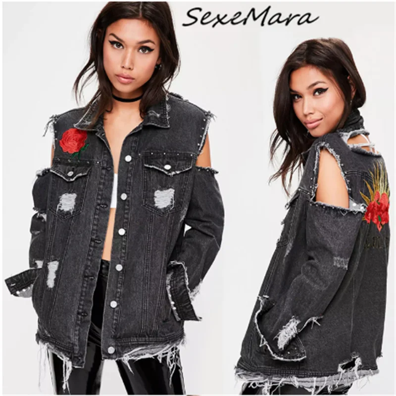 Streetwear Solid Summer Denim Jacket Women Loose Off Shoulder Fashion Denim Jacket Plus Size 2019
Streetwear Solid Summer Denim Jacket Women Loose Off Shoulder Fashion Denim Jacket Plus Size 2019