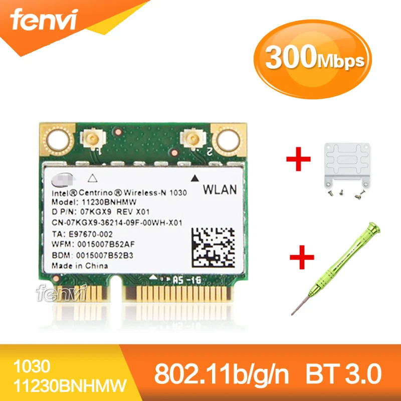 300 Мбит/с беспроводной-N Wifi Bluetooth Intel 1030 11230 BNHMW PCI-E беспроводной 802.11b/g/n WiFi BT 3 0 мини Wlan