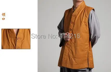2 цвета унисекс буддийский монах зимний теплый жилет одежда для боевых искусств