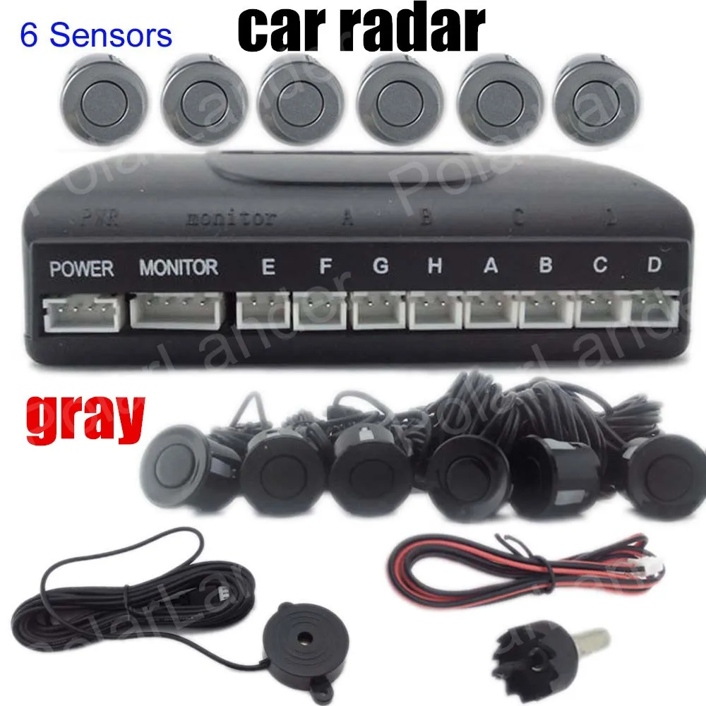 

free shipping 9 colors available Buzzer car parking assistance with 6 sensors Reverse Backup Radar Alert Indicator System