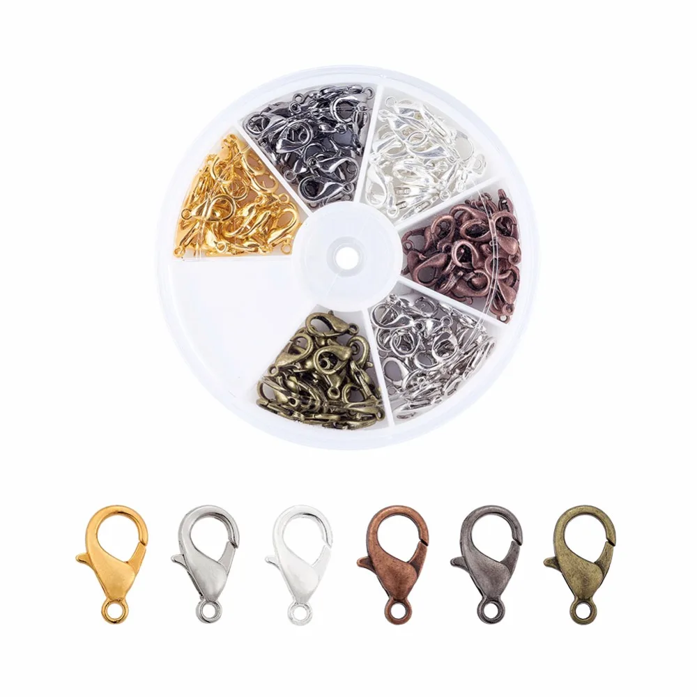 6 Color Zinc Alloy Lobster Claw Clasps, Mixed Color, 12x6mm, Hole: 1.5mm; about 20pcs/compartment, 120pcs/box
6 Color Zinc Alloy Lobster Claw Clasps, Mixed Color, 12x6mm, Hole: 1.5mm; about 20pcs/compartment, 120pcs/box