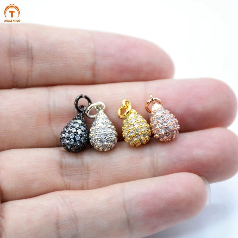 ASA&TESS Delicate Tear Drop Charm Pendant Micro Pave CZ Tear Drop Charms Rose Black Pave Charm for necklace making
ASA&TESS Delicate Tear Drop Charm Pendant Micro Pave CZ Tear Drop Charms Rose Black Pave Charm for necklace making
