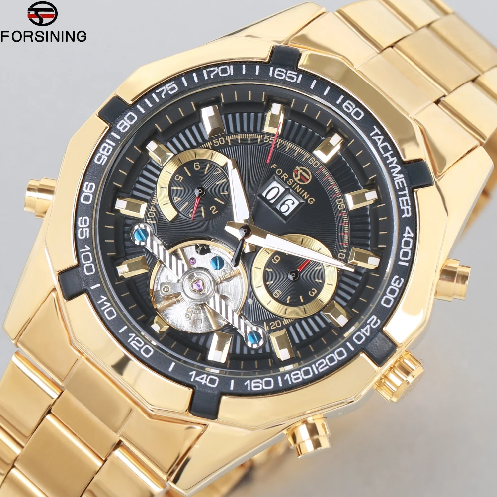 

Mens bayan kol saati Top Luxury Brand Forsining Men Tourbillon Watch Automatic Mechanical Men Gold Wrist Watch Relogio Masculino