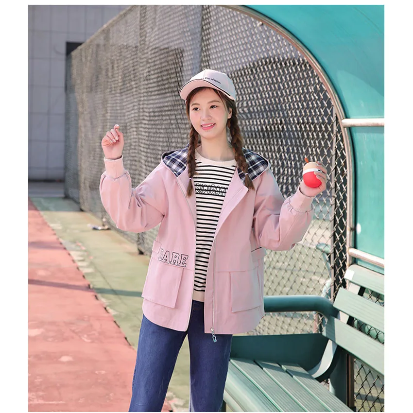 Pure cotton short jacket students letter print hooded coat teenager loose fit casual outerwear 2019 autumn winter
Pure cotton short jacket students letter print hooded coat teenager loose fit casual outerwear 2019 autumn winter
