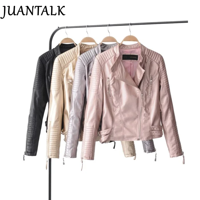 JUANTALK 2020 Весна Осень Новые цвета модный бренд Женская куртка из искусственной