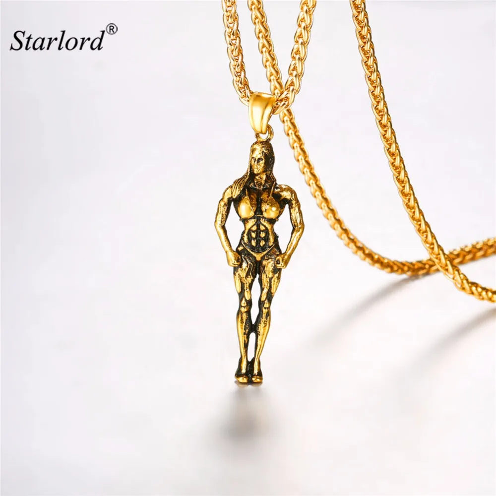 Starlord Muscle Women Pendant Necklace Stainless Steel Weight Lifter/Bodybuilder Fitness Charm Necklace For Women GP2839
Starlord Muscle Women Pendant Necklace Stainless Steel Weight Lifter/Bodybuilder Fitness Charm Necklace For Women GP2839