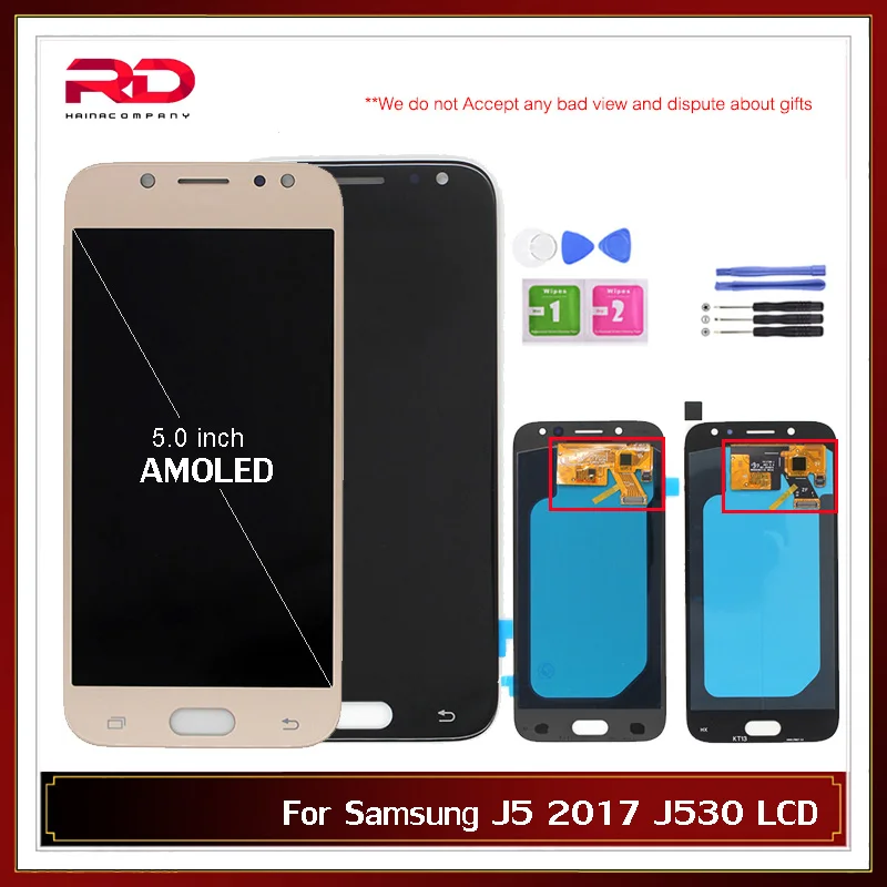 ЖК дисплей 5 0 дюйма AMOLED J5 2017 для SAMSUNG GALAXY J530F J530 SM сенсорный экран дигитайзер
