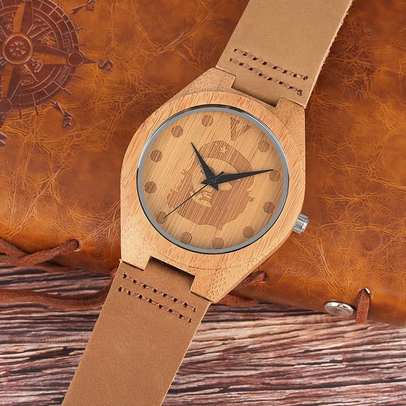 Fashion Top Bamboo Wooden Watches Che Guevara Pattern Analog Genuine Leather Band Mens Quartz Wristwatch in Gift
Fashion Top Bamboo Wooden Watches Che Guevara Pattern Analog Genuine Leather Band Mens Quartz Wristwatch in Gift