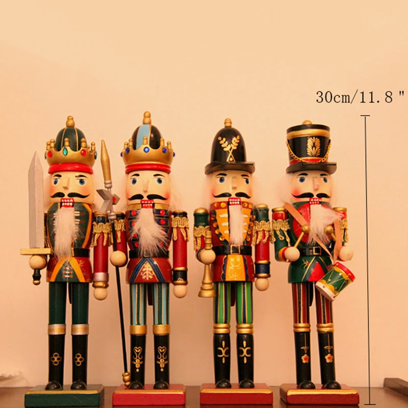 American Country Solid Wood Nutcracker Puppet Ornaments Home Decoration Hot Sale 30cm Nutcracker Puppet Soldier Figurines Gifts
American Country Solid Wood Nutcracker Puppet Ornaments Home Decoration Hot Sale 30cm Nutcracker Puppet Soldier Figurines Gifts