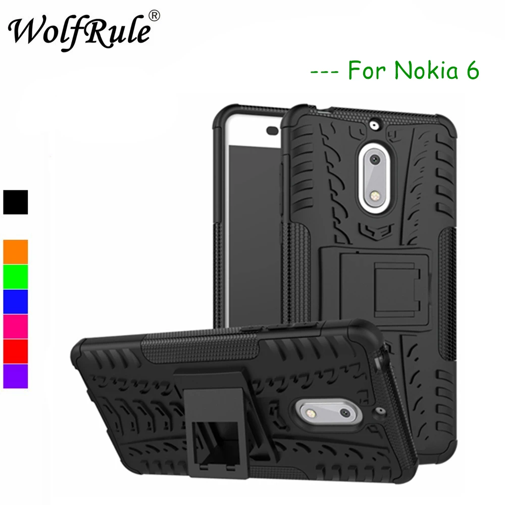 

WolfRule For Case Nokia 6 cover Dual Layer Armor Case For Nokia 6 Case Silicone TPU Fundas For Nokia 6 Kickstand Coque 5.5"