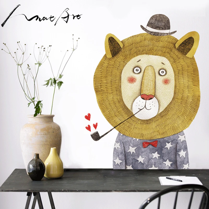 Cartoon animal wall stickers Lion painting illustration nordic style kids decoration home decoration accessories home decor
Cartoon animal wall stickers Lion painting illustration nordic style kids decoration home decoration accessories home decor