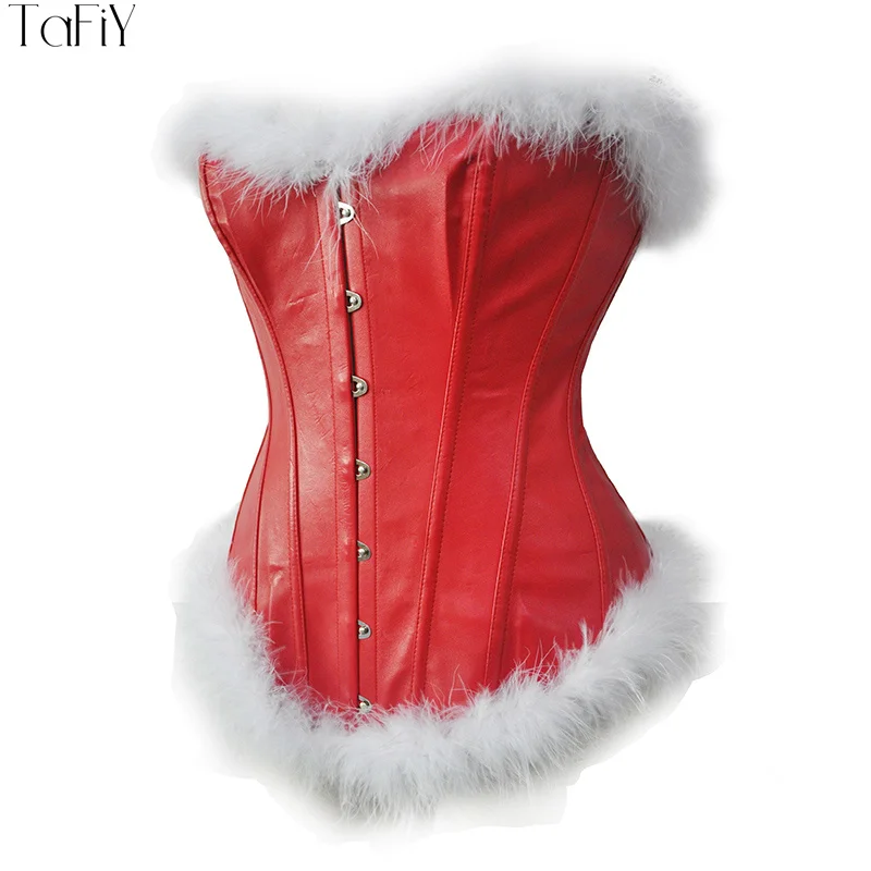 TaFiY Sexy Xmas Corset With Feather For Women Faux Leather Waist Corset Chritmas Corset And Bustier Outwear Overbust Corset Top
TaFiY Sexy Xmas Corset With Feather For Women Faux Leather Waist Corset Chritmas Corset And Bustier Outwear Overbust Corset Top