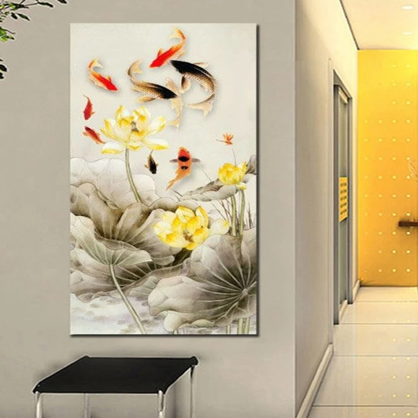 100% Hand painted landscap oil painting wall art for home decor no framed high quality modern abstract colorful fish art
100% Hand painted landscap oil painting wall art for home decor no framed high quality modern abstract colorful fish art