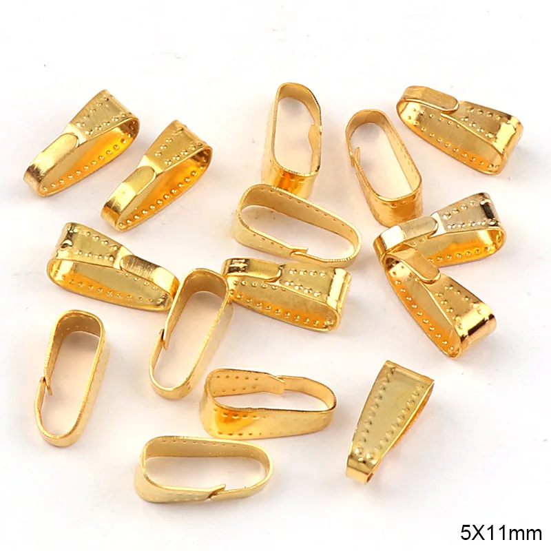 

5x11mm Metal Clasps Pinch Clips Bails Charm Melon Seeds Buckle Pendant DIY Necklace Bracelet Connectors Jewelry Findings