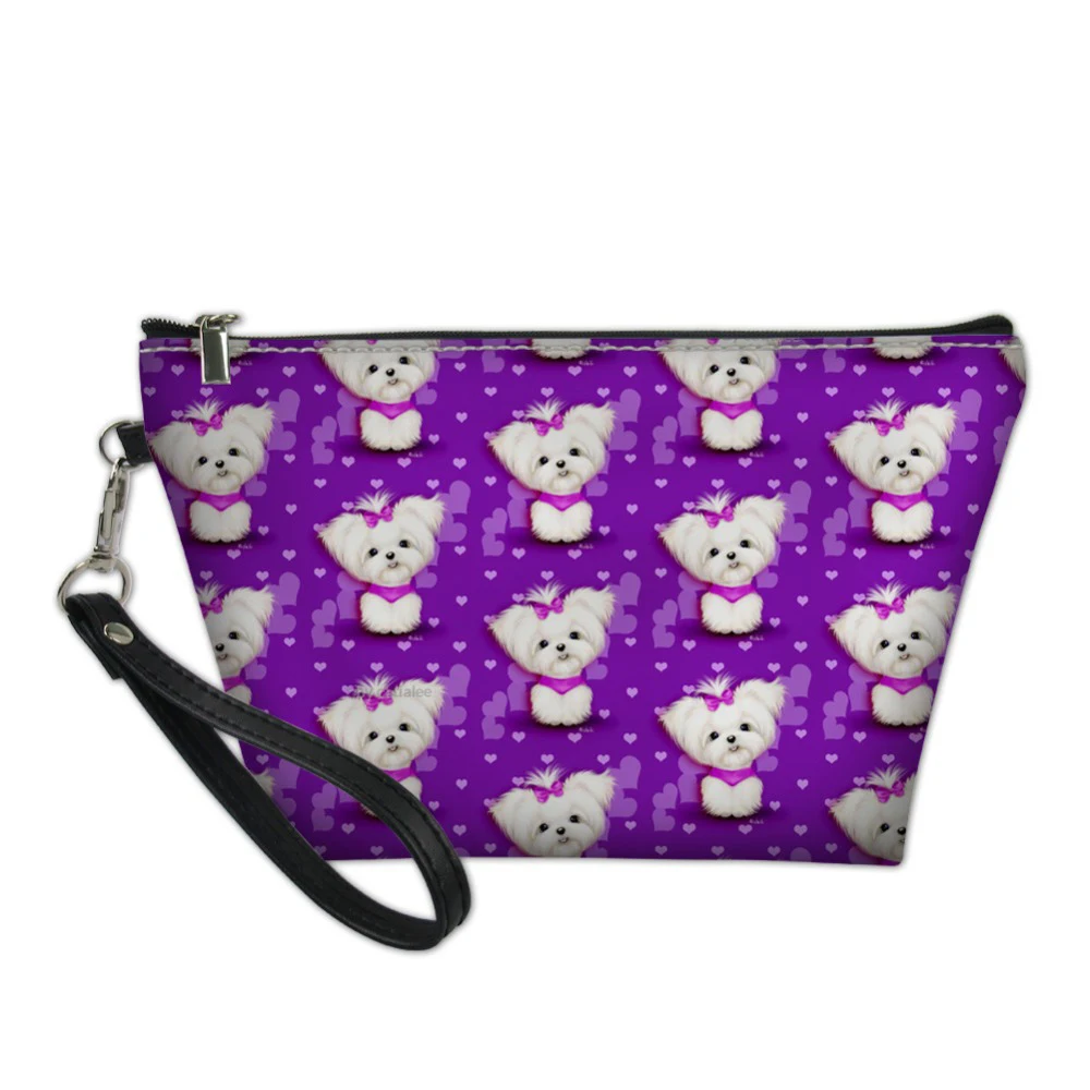 NOISYDESIGNS Kawaii Maltese Printing женские косметические Чехлы сумки для макияжа девочек
