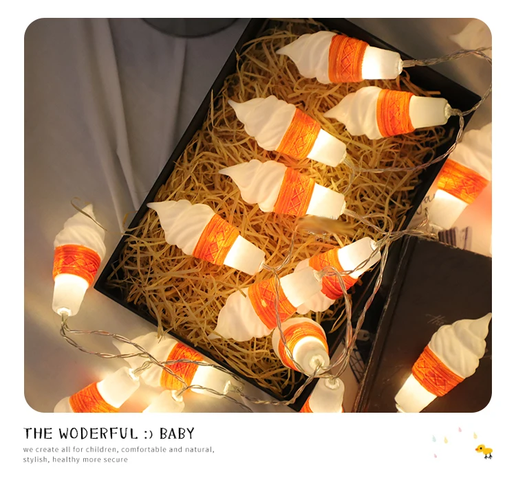 3M 20 LED Garland Battery Powered String Cartoon Ice Cream Lights Gerlyanda For Decor Fairy Wedding Holiday Decorations Lights
3M 20 LED Garland Battery Powered String Cartoon Ice Cream Lights Gerlyanda For Decor Fairy Wedding Holiday Decorations Lights