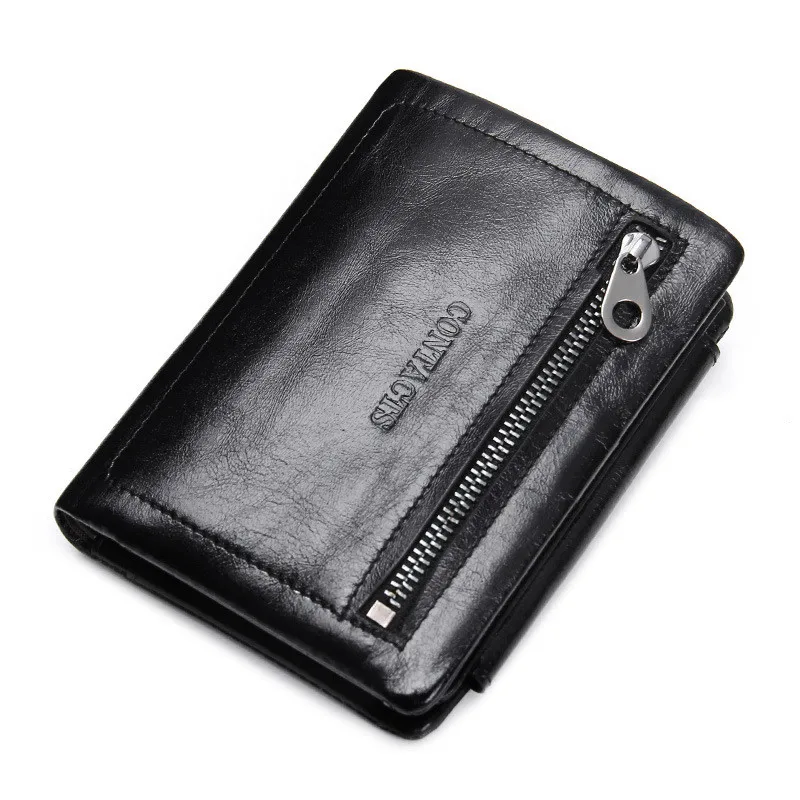 Mens Genuine Leather Wallet Multifunctional Short Business Trifold Male Brand Purse Coin ID Credit Card Holder Case Black | Багаж и сумки