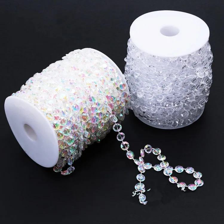 99FT/lot Garland Diamond Strand Clear Acrylic Crystal 10mm Beads Chain DIY Wedding Curtain Party Decorations Supplies
99FT/lot Garland Diamond Strand Clear Acrylic Crystal 10mm Beads Chain DIY Wedding Curtain Party Decorations Supplies