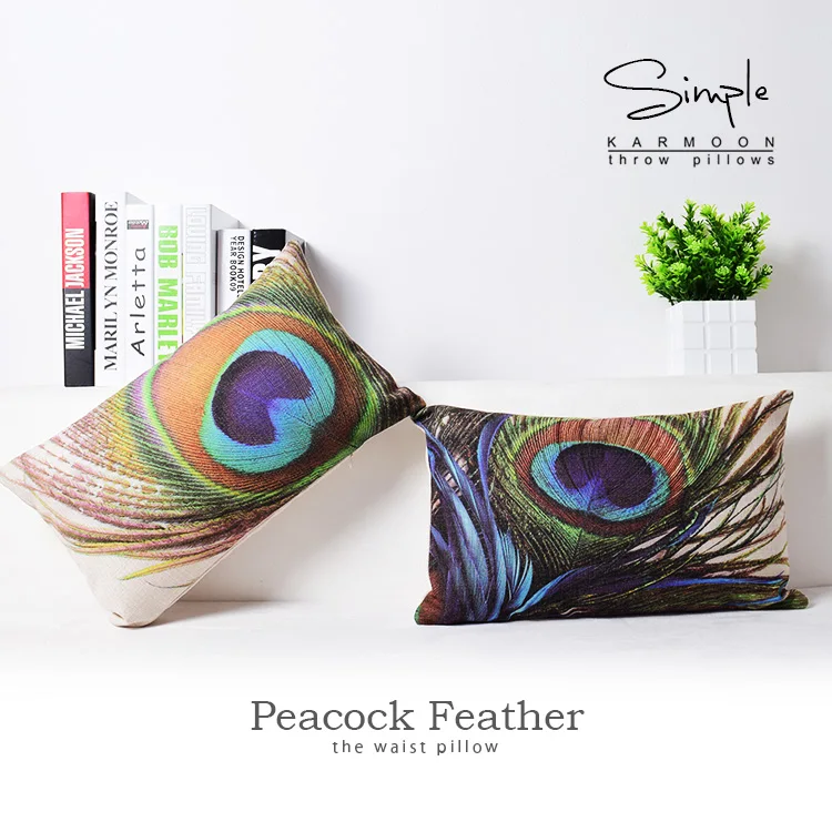 Peacock Feather Cushion Cover Beautiful Feather Throw Pillow Case Linen Decorative Lumbar Pillow Covers Waist Sofa Decor 12"x20"
Peacock Feather Cushion Cover Beautiful Feather Throw Pillow Case Linen Decorative Lumbar Pillow Covers Waist Sofa Decor 12"x20"