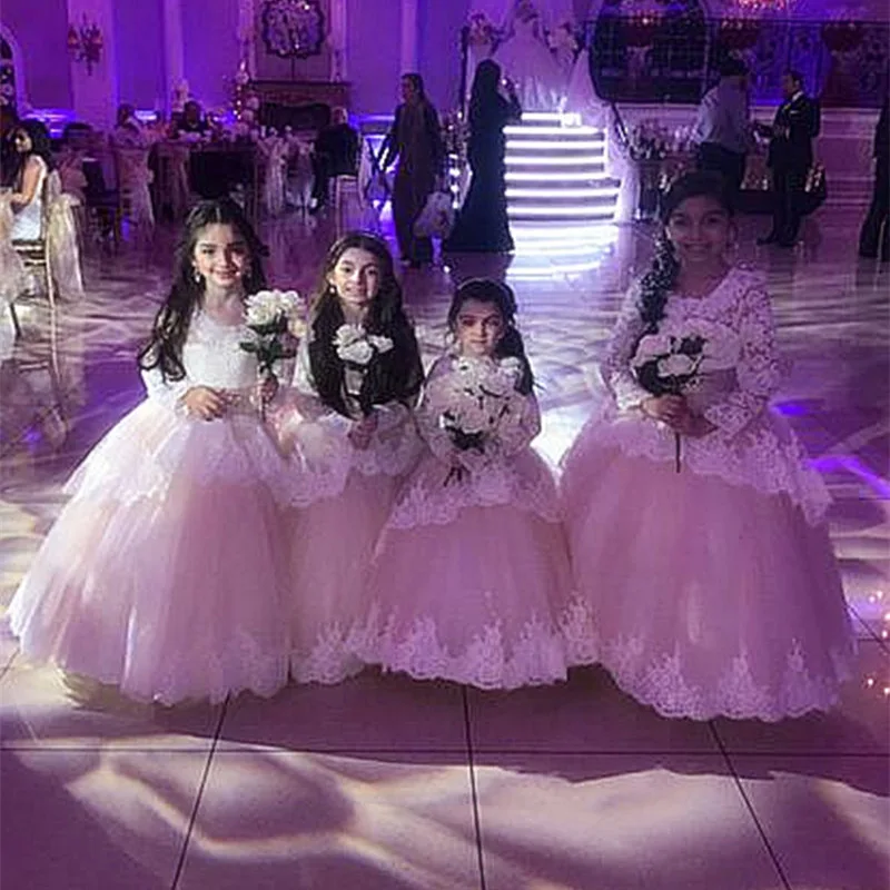 Lovely Long Sleeves Flower Girl Dresses For Weddings O-Neck Lace Applique Little Girls First Communion Pageant Dresses
Lovely Long Sleeves Flower Girl Dresses For Weddings O-Neck Lace Applique Little Girls First Communion Pageant Dresses