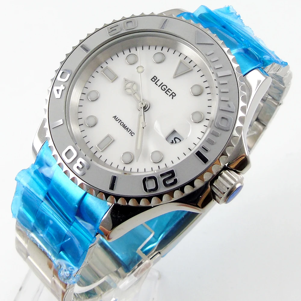 Bliger 40mm white dial date Ceramics Bezel luminous saphire glass Automatic movement Men's watch
Bliger 40mm white dial date Ceramics Bezel luminous saphire glass Automatic movement Men's watch