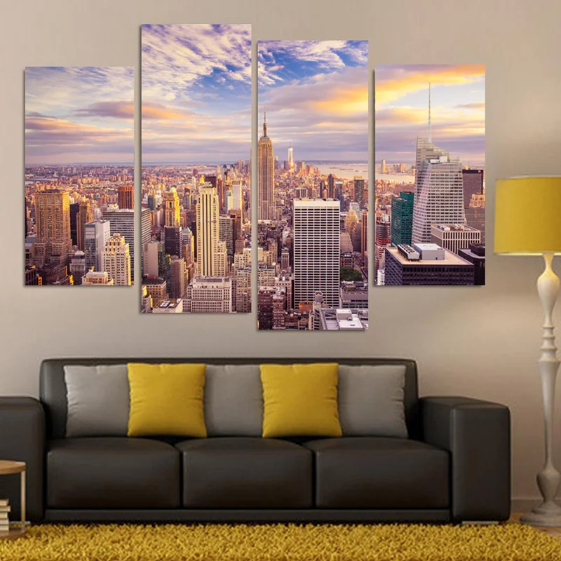 4 Piece Canvas Painting Wall Picture For Living Room Home Decor Painting Printed New York City Landscape on Canvas Unframed
4 Piece Canvas Painting Wall Picture For Living Room Home Decor Painting Printed New York City Landscape on Canvas Unframed