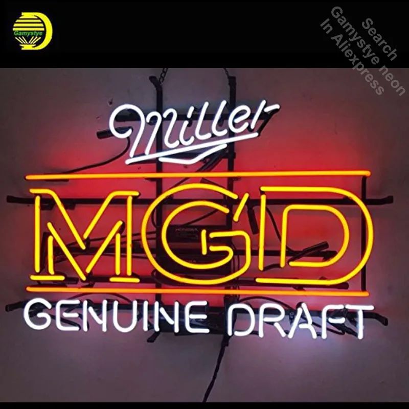 Neon Sign for Miller MGD Genuine Draft Neon Bulb sign Business Display Handmade Glass tube neon light personalised neon bar sign
Neon Sign for Miller MGD Genuine Draft Neon Bulb sign Business Display Handmade Glass tube neon light personalised neon bar sign