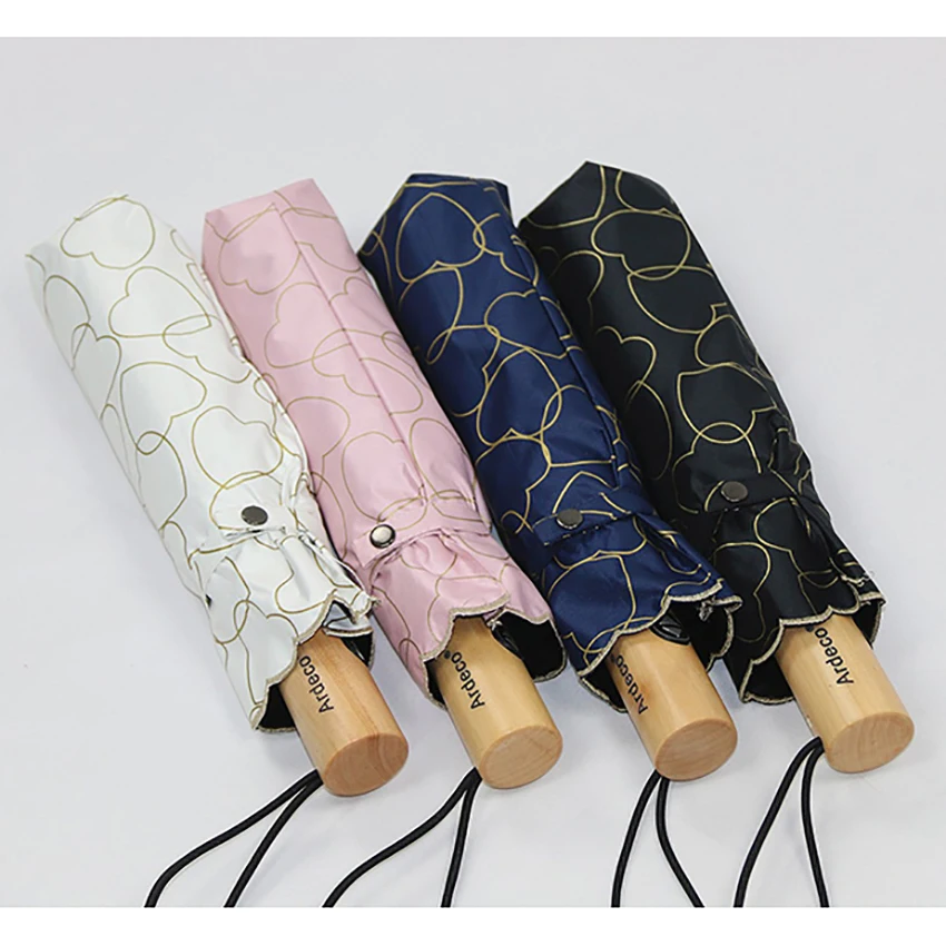 Fully Automatic Folding Sunshade Umbrella Heart Printed Anti Ladies Umbrella Lace Dual-use Rain Wind Resistant Parasol
Fully Automatic Folding Sunshade Umbrella Heart Printed Anti Ladies Umbrella Lace Dual-use Rain Wind Resistant Parasol